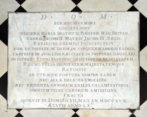 Monument to Queen Mary Beatrice