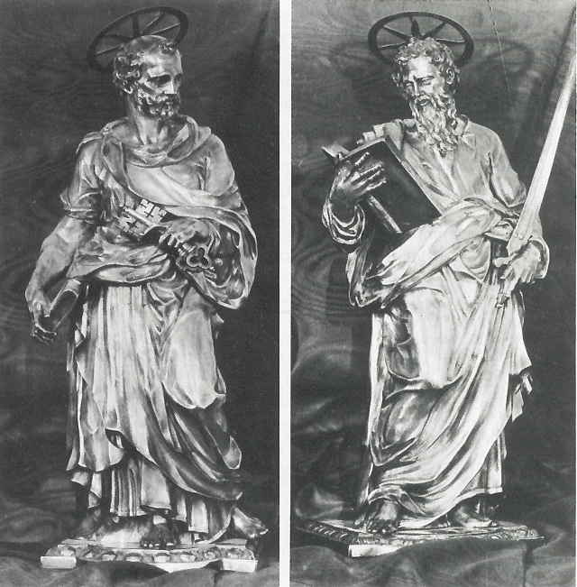 Statues of Saint Peter and Saint Paul given by Henry, Cardinal Duke of York