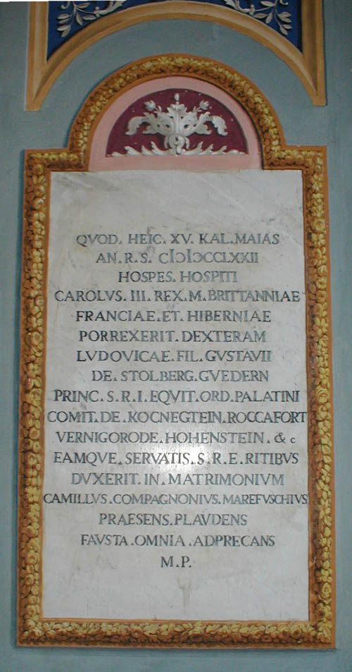 Inscription in the Chapel of the Marefoschi Palace
